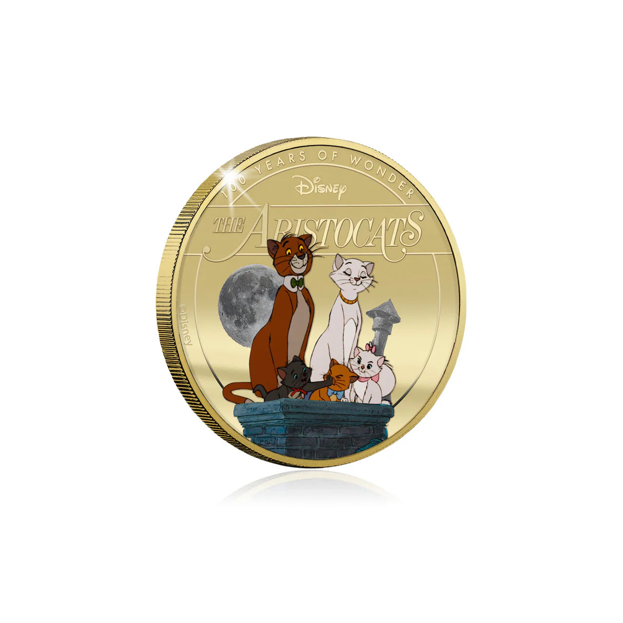 Les Aristochats plaqué or 44 mm