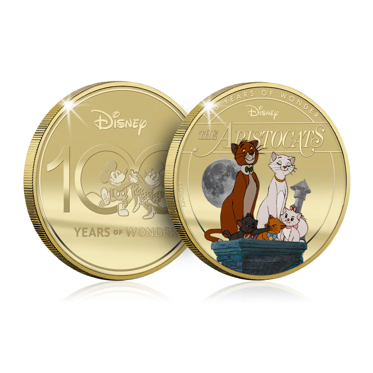 Les Aristochats plaqué or 44 mm