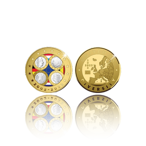 20 Years of the Euro — Official Proof Commemorative Medal Luxembourg · Belgium · Germany · The Netherlands