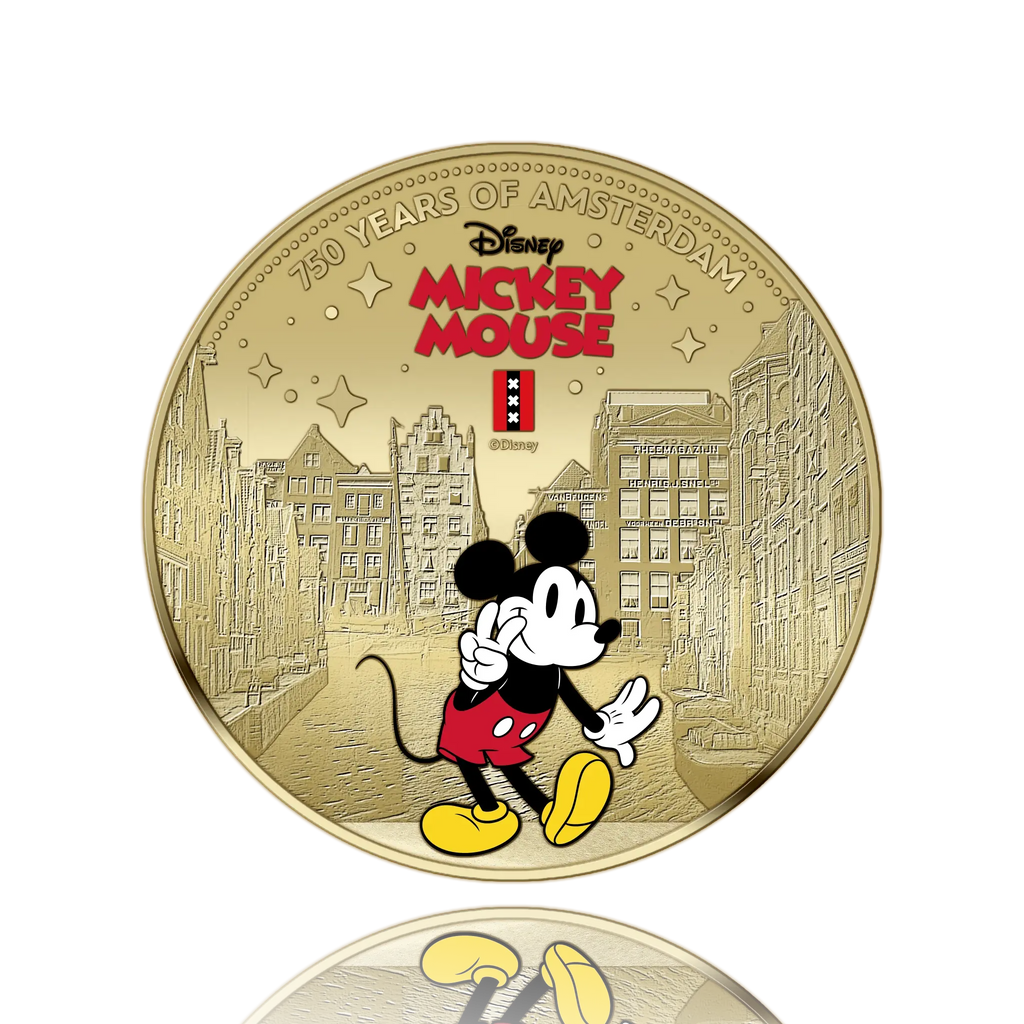 750 ans d'Amsterdam – Mickey Mouse – Coffret exclusif de pièces plaquées or