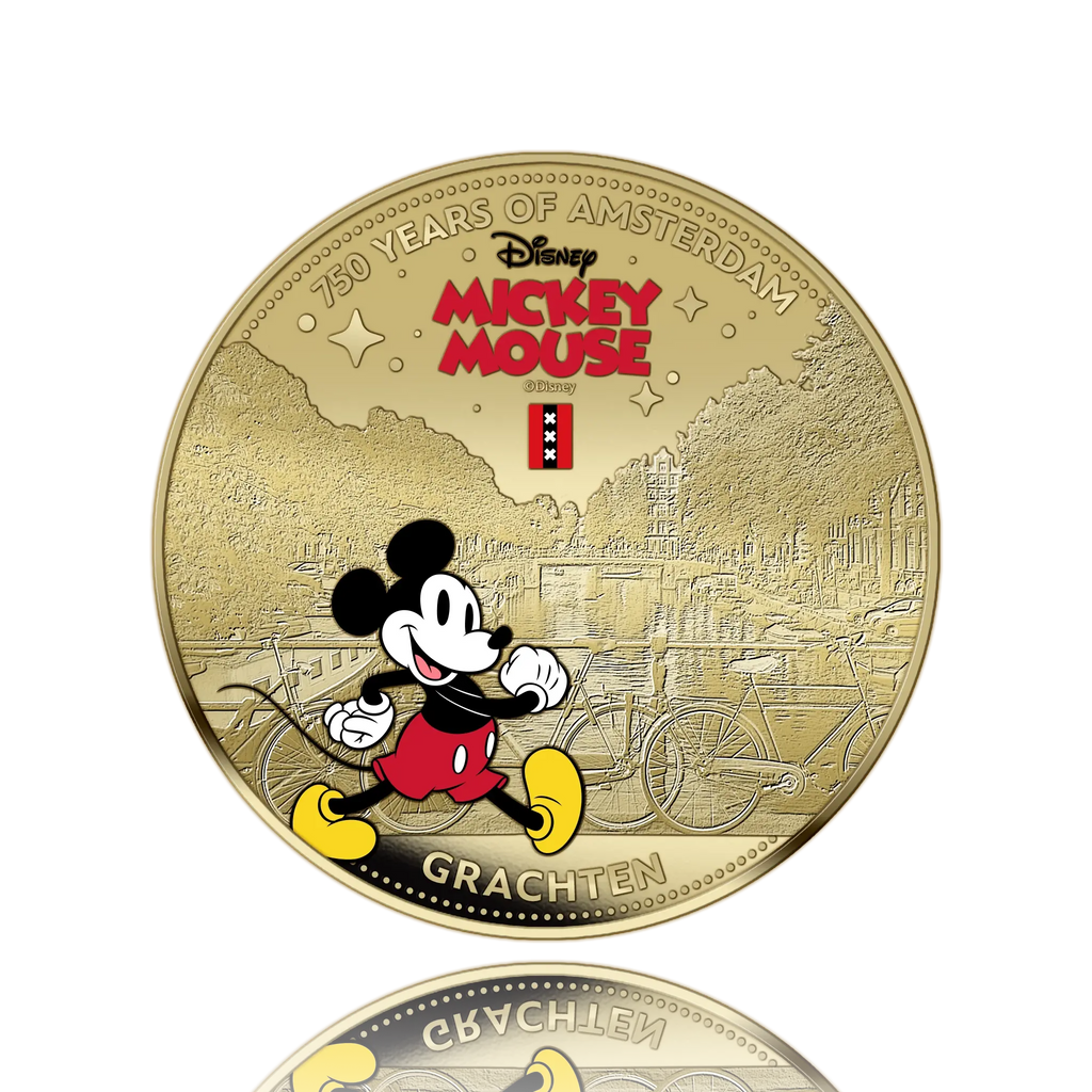 750 ans d'Amsterdam – Mickey Mouse – Coffret exclusif de pièces plaquées or