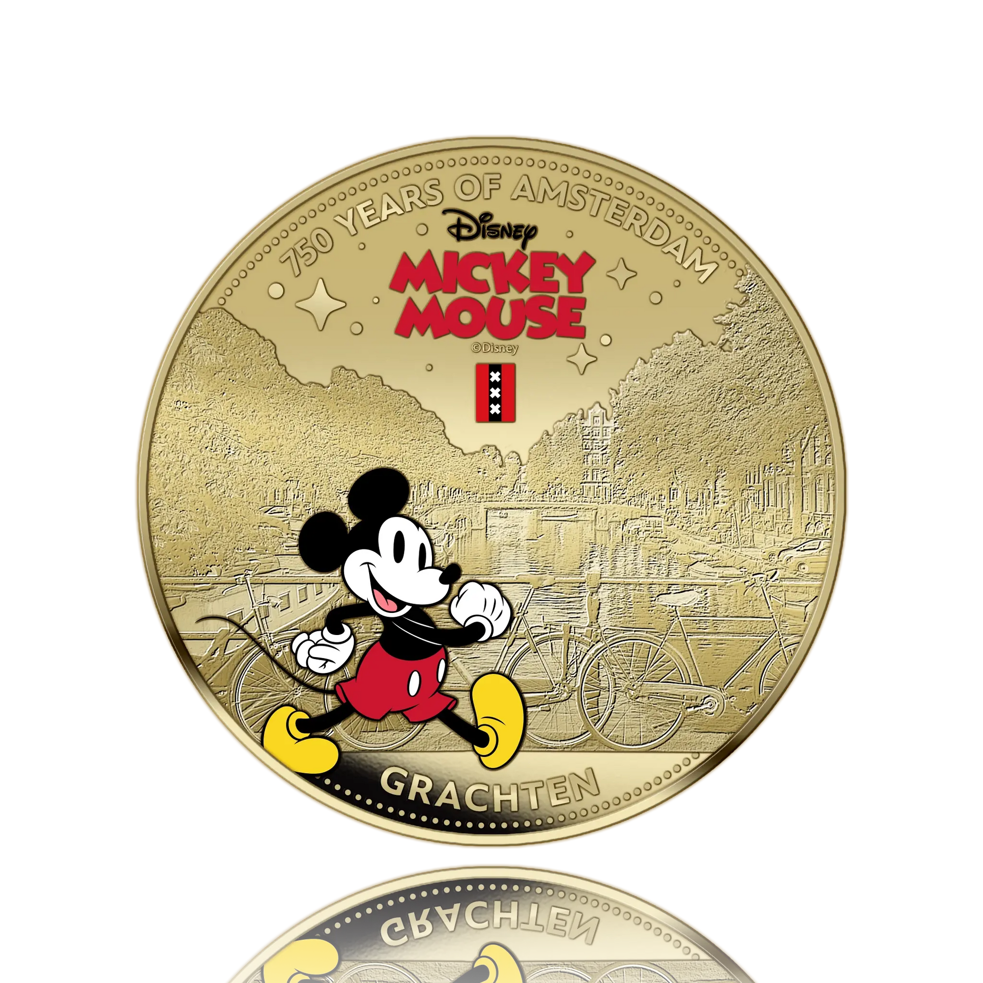 750 ans d'Amsterdam – Mickey Mouse – Coffret exclusif de pièces plaquées or