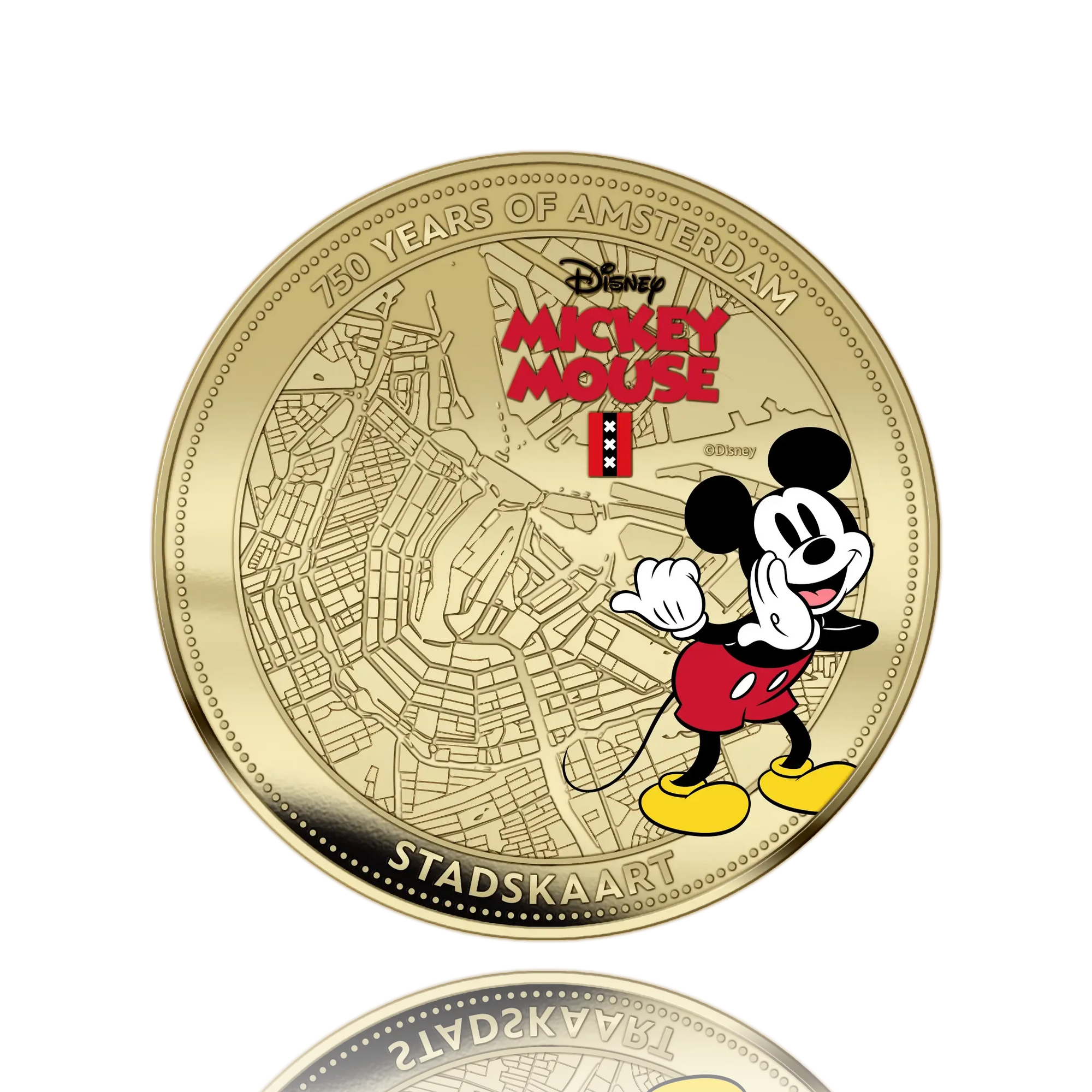 750 ans d'Amsterdam – Mickey Mouse – Coffret exclusif de pièces plaquées or