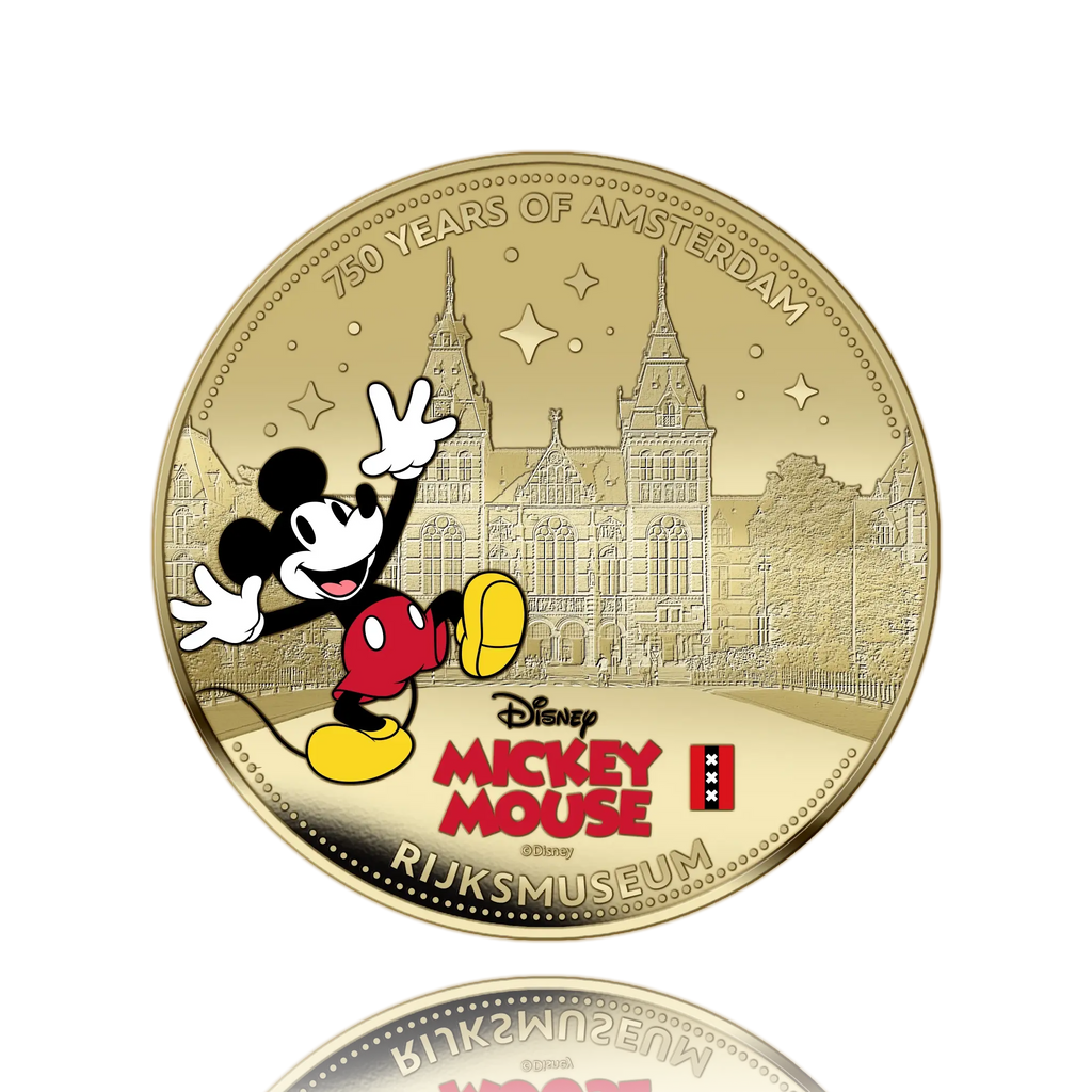 750 ans d'Amsterdam – Mickey Mouse – Coffret exclusif de pièces plaquées or