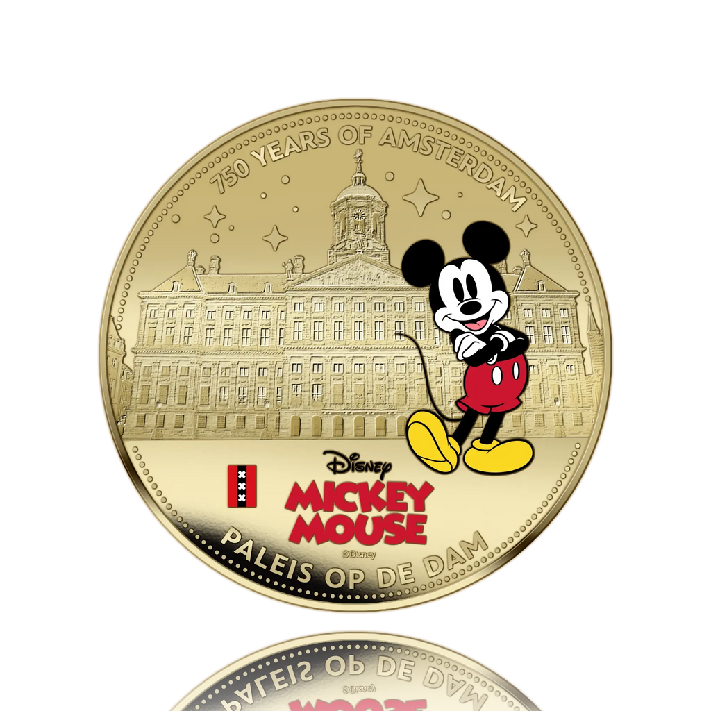 750 ans d'Amsterdam – Mickey Mouse – Coffret exclusif de pièces plaquées or