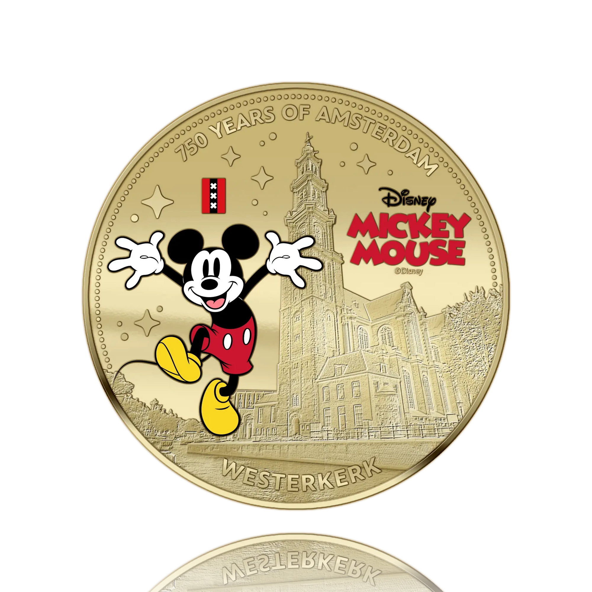 750 ans d'Amsterdam – Mickey Mouse – Coffret exclusif de pièces plaquées or