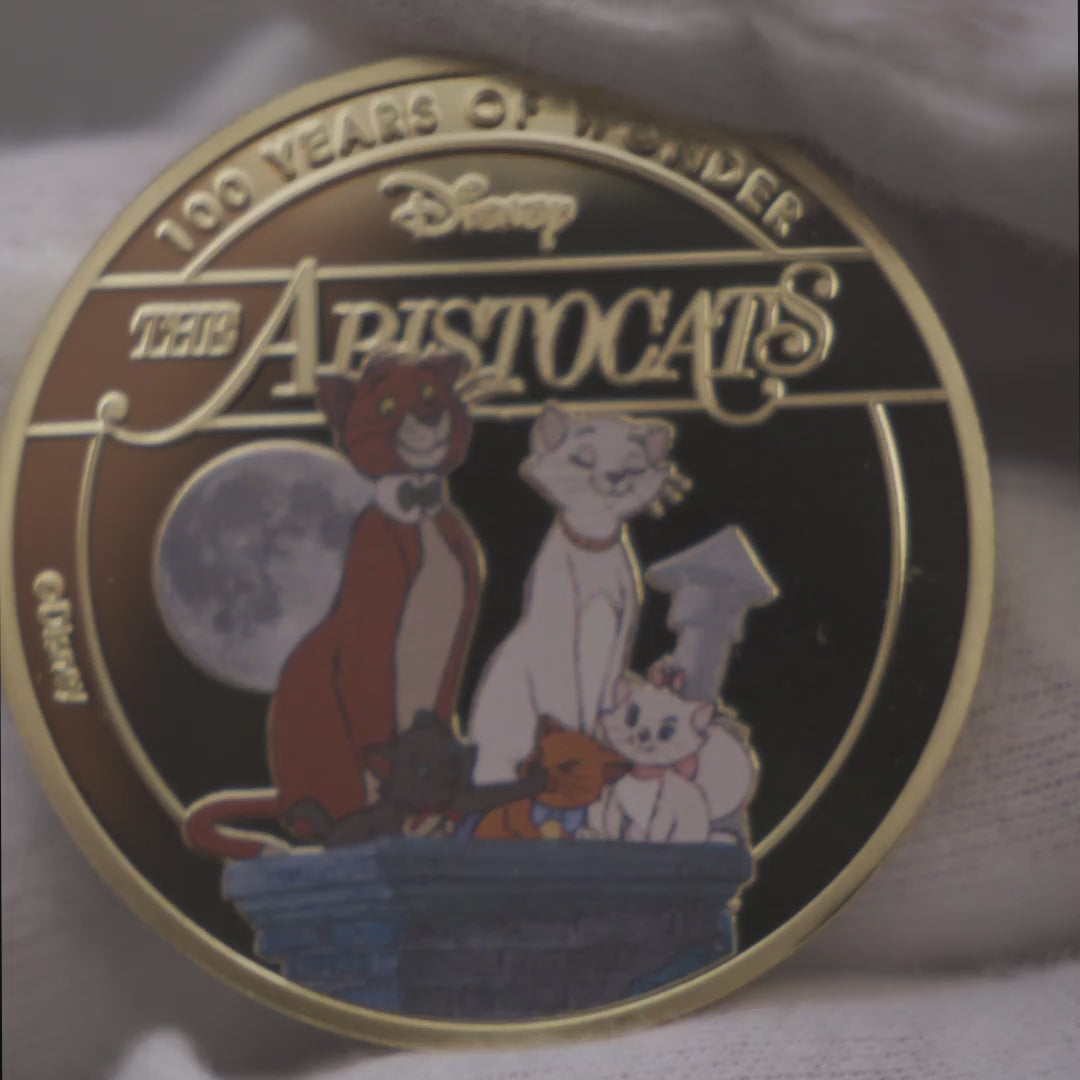 Les Aristochats plaqué or 44 mm
